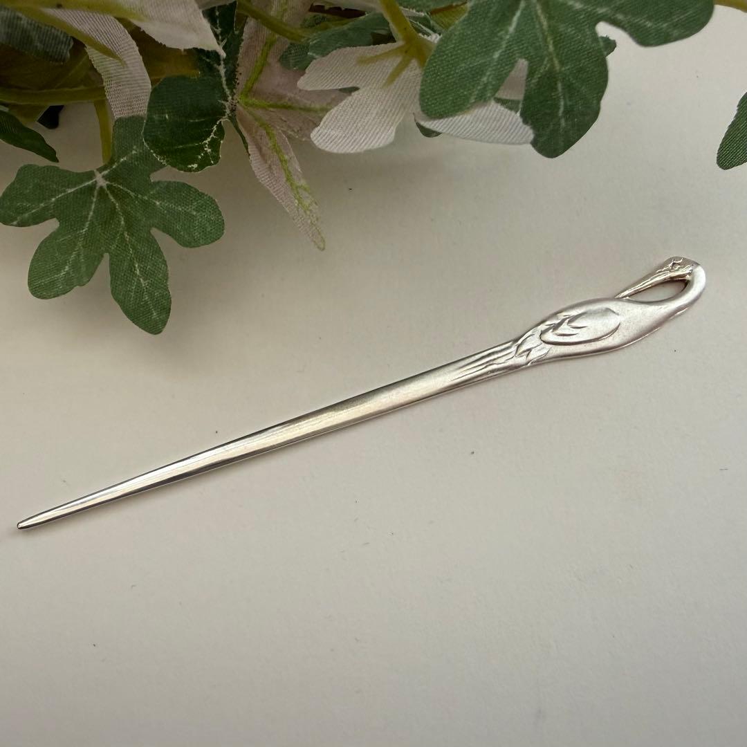 専用　5本まとめ銀製鶴紋　菓子切り　楊枝　美品　約5.7g