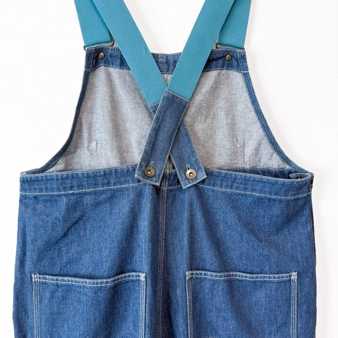 美品 BEAMS BOY アジャスターオーバーオール サロペット 古着風 ブルー
