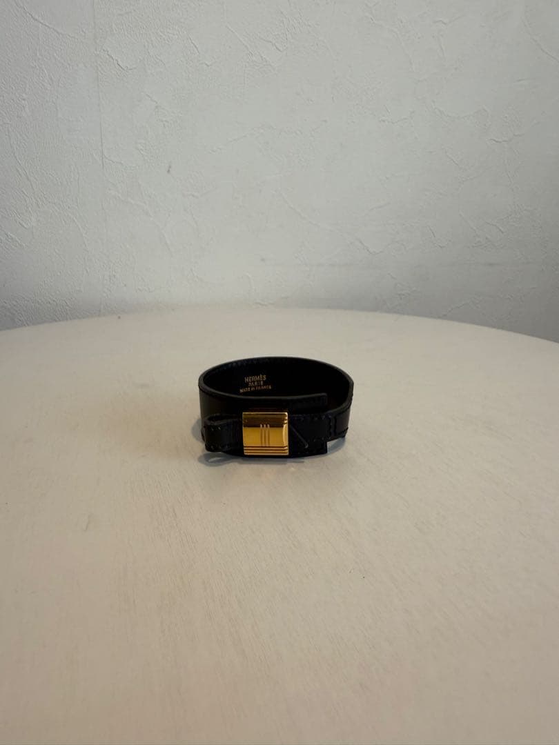 エルメス アルテミス カデナ アクセサリー ブレスレット レザー ブラック