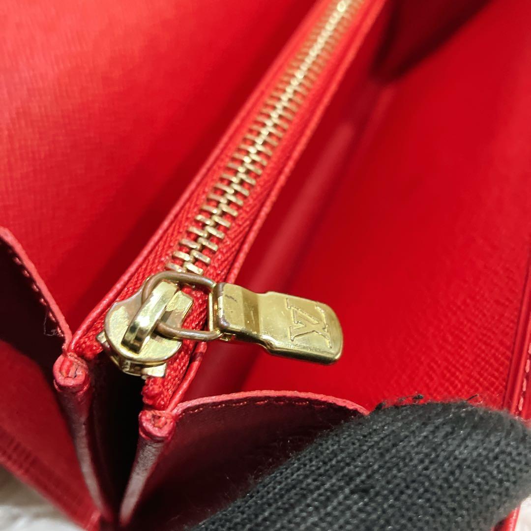 ！極美品！ ルイヴィトン エピ ポシェット ポルトモネ クレディ 長財布 レッド