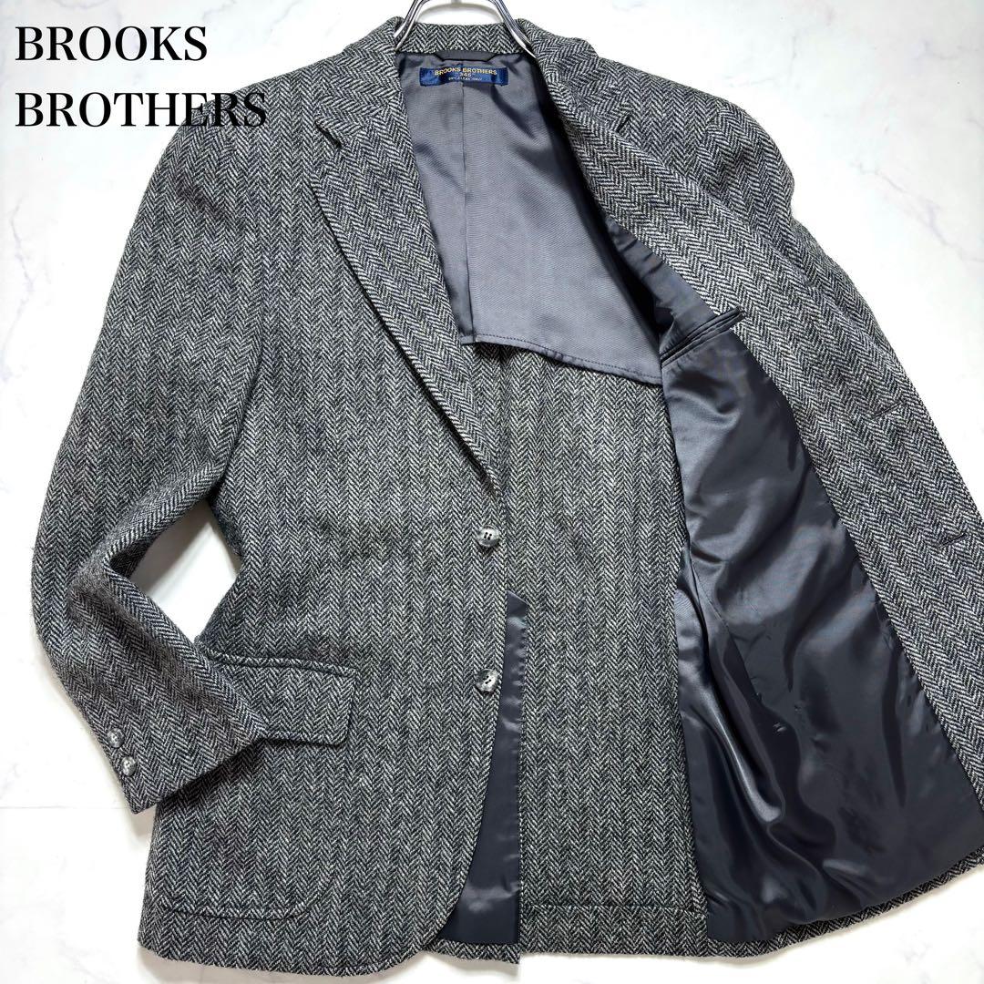 美品✨ブルックスブラザーズ テーラードジャケット ヘリンボーン グレー M