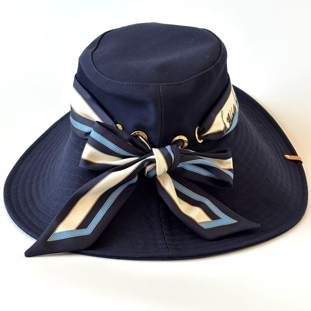 【美品】ルイヴィトン バケットハット スカーフリボン ストライプ