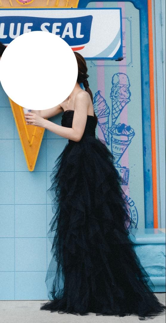 ブラックチュールドレス ウェディング用