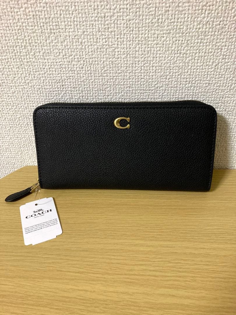 【新品・未使用・タグ付】COACH ブラック長財布　アウトレット