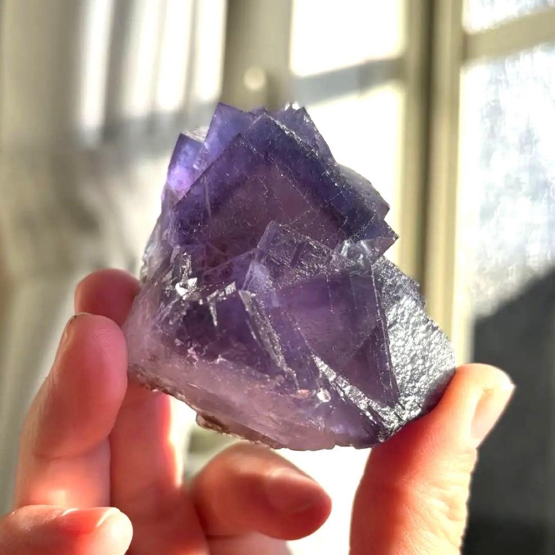 ウ*ん様 パキスタン産　バイカラー　フローライト　パープル　ブルー　原石　鉱物標