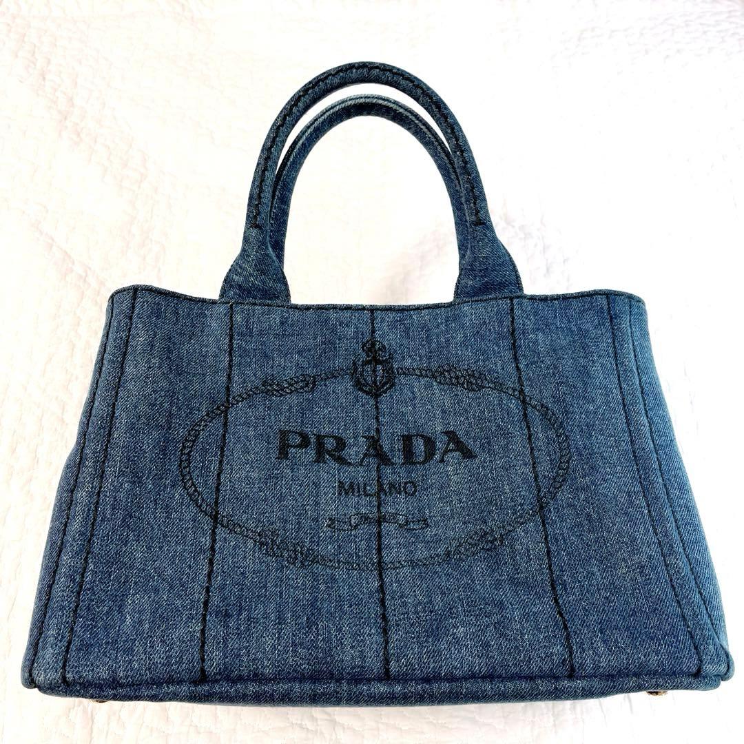 美品⭐︎プラダ カナパS 2Wayトートバッグ デニム 1BG439 正規品