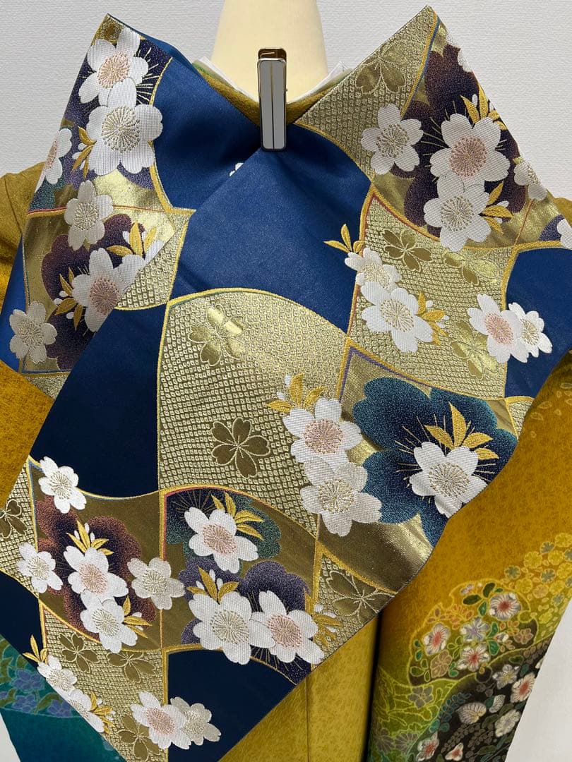 振り袖　フルセット　別誂長襦袢　辻ヶ花　金彩加工　成人式　暈し　辛子色　763