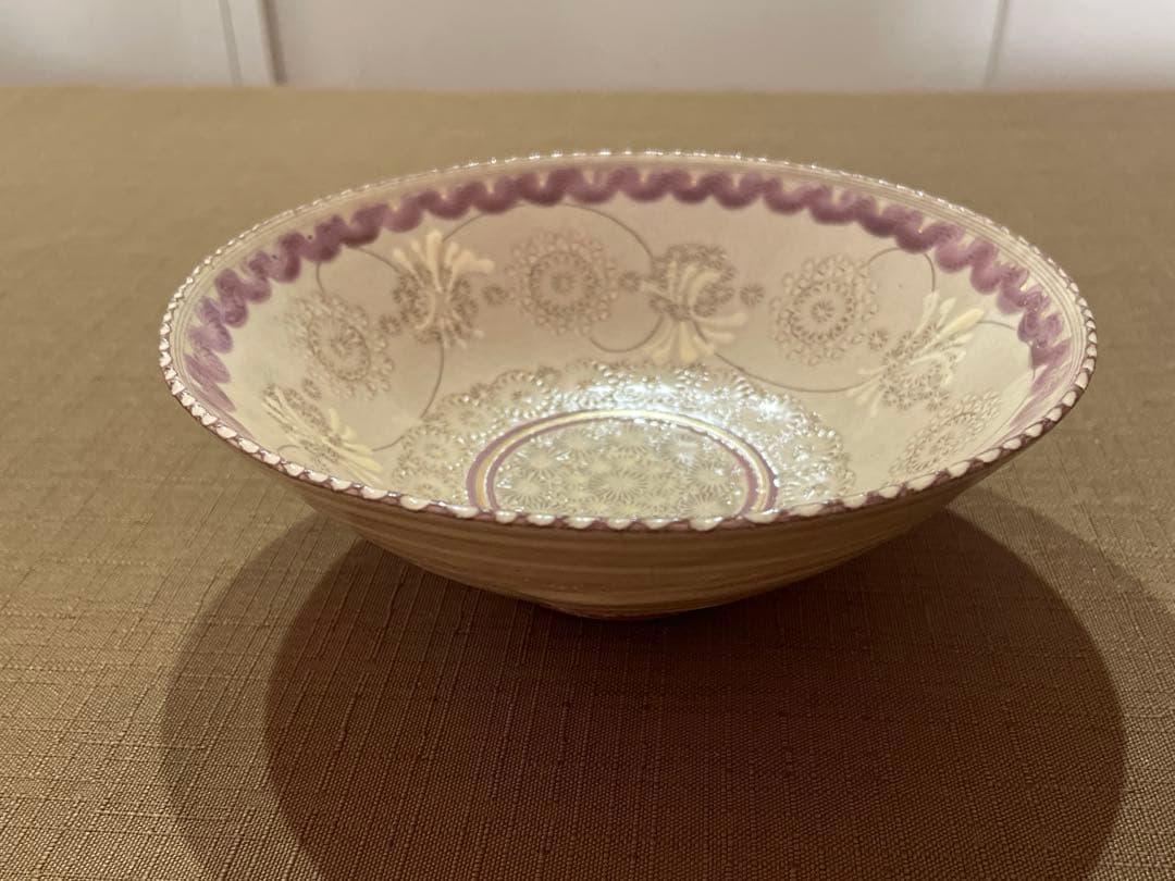 清水焼　森里陶楽　紫彩華紋中鉢