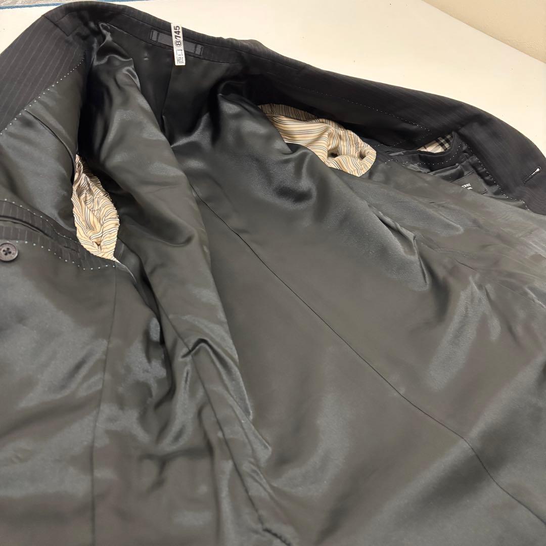 バーバリー ブラックレーベル 3ピース スーツ　ブラック　ストライプ