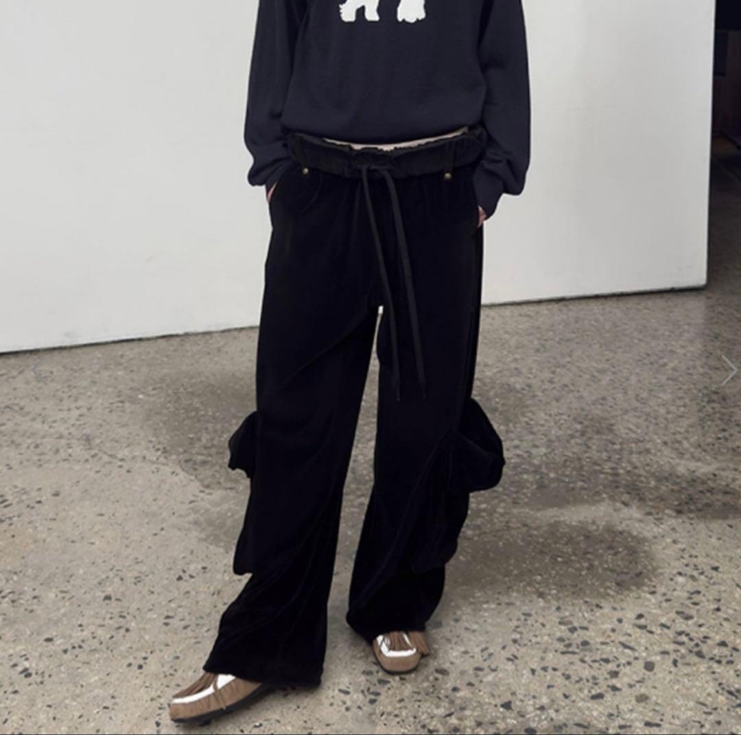 パンツ open yy ROLLED WAIST VELOUR CARGO PANTS