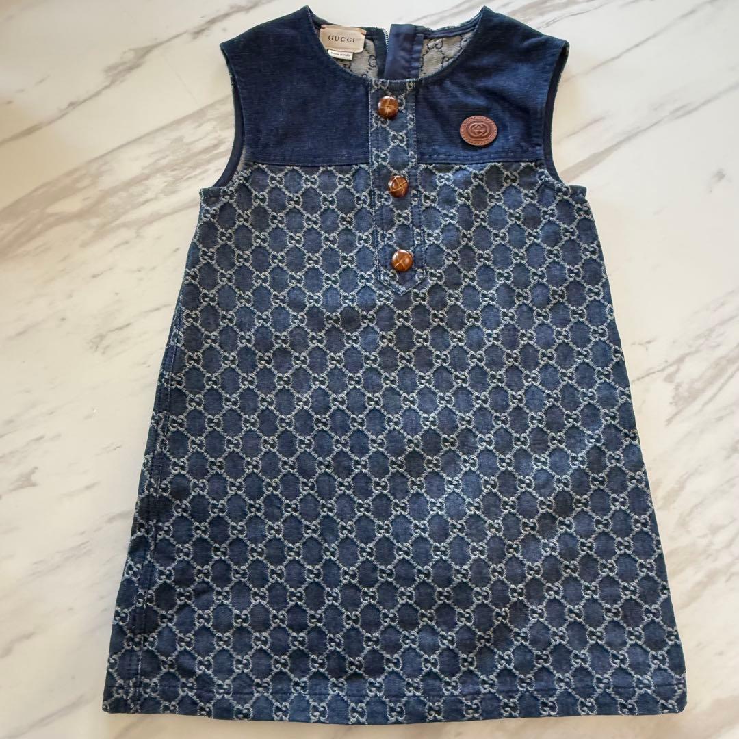 GUCCI デニムワンピース ノースリーブ 6 120/60