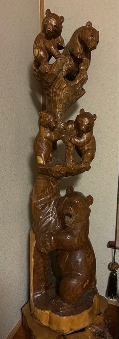 【今だけお値下げ】北海道民芸 木彫りの熊 5頭 112cm