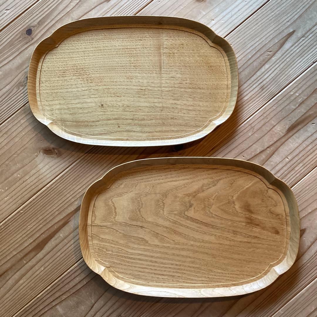 お値下げ 美品 四十沢木材工芸 KITO 長木瓜盆 大 栗材 2枚セット