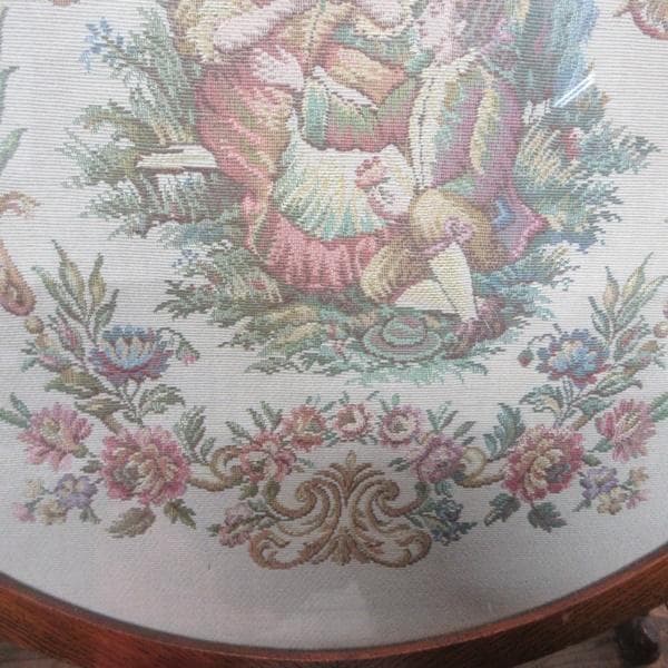 イギリス アンティーク 家具 ファイヤースクリーン 衝立 刺繍 英国 6718d