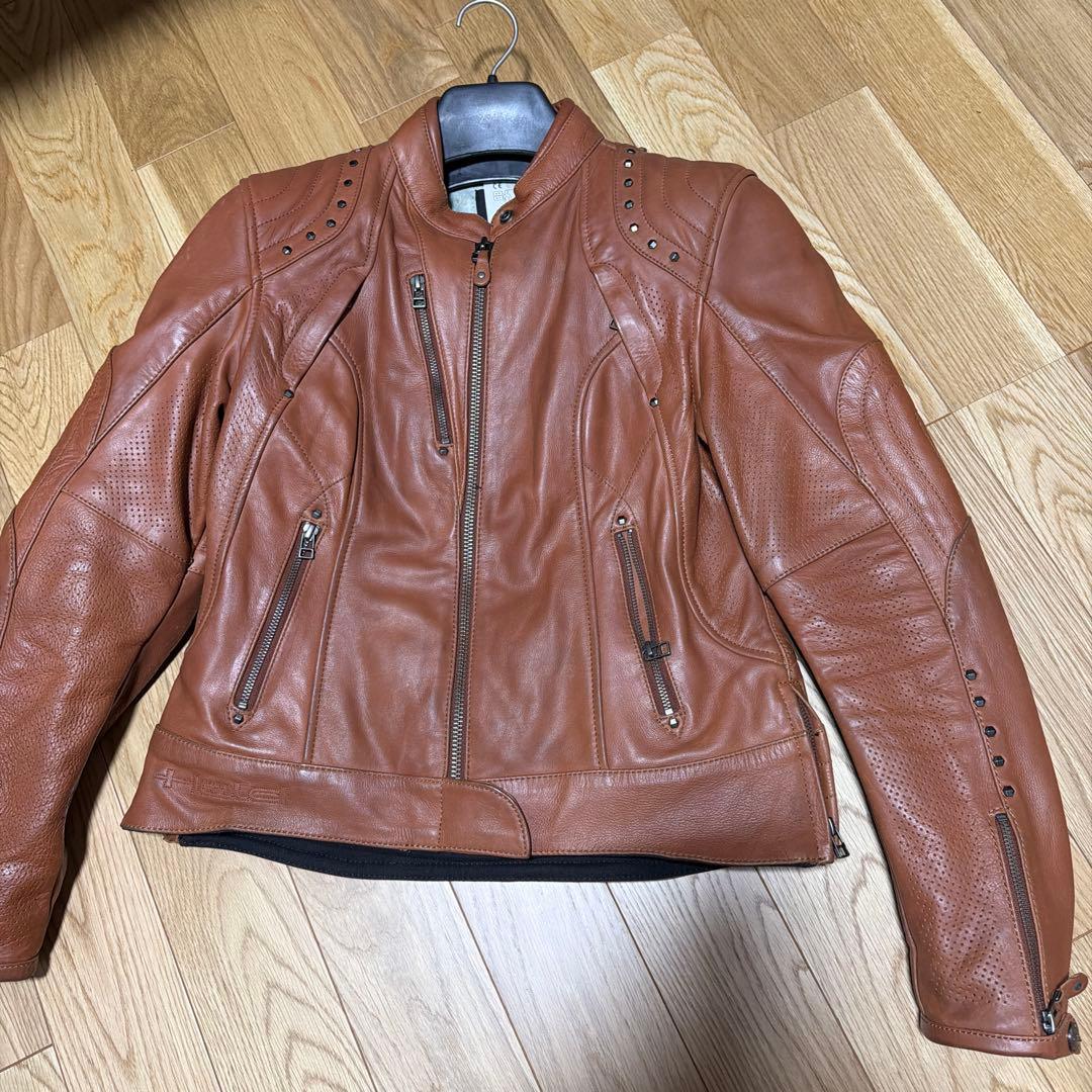 HELD ブラウンレザーライダースジャケット