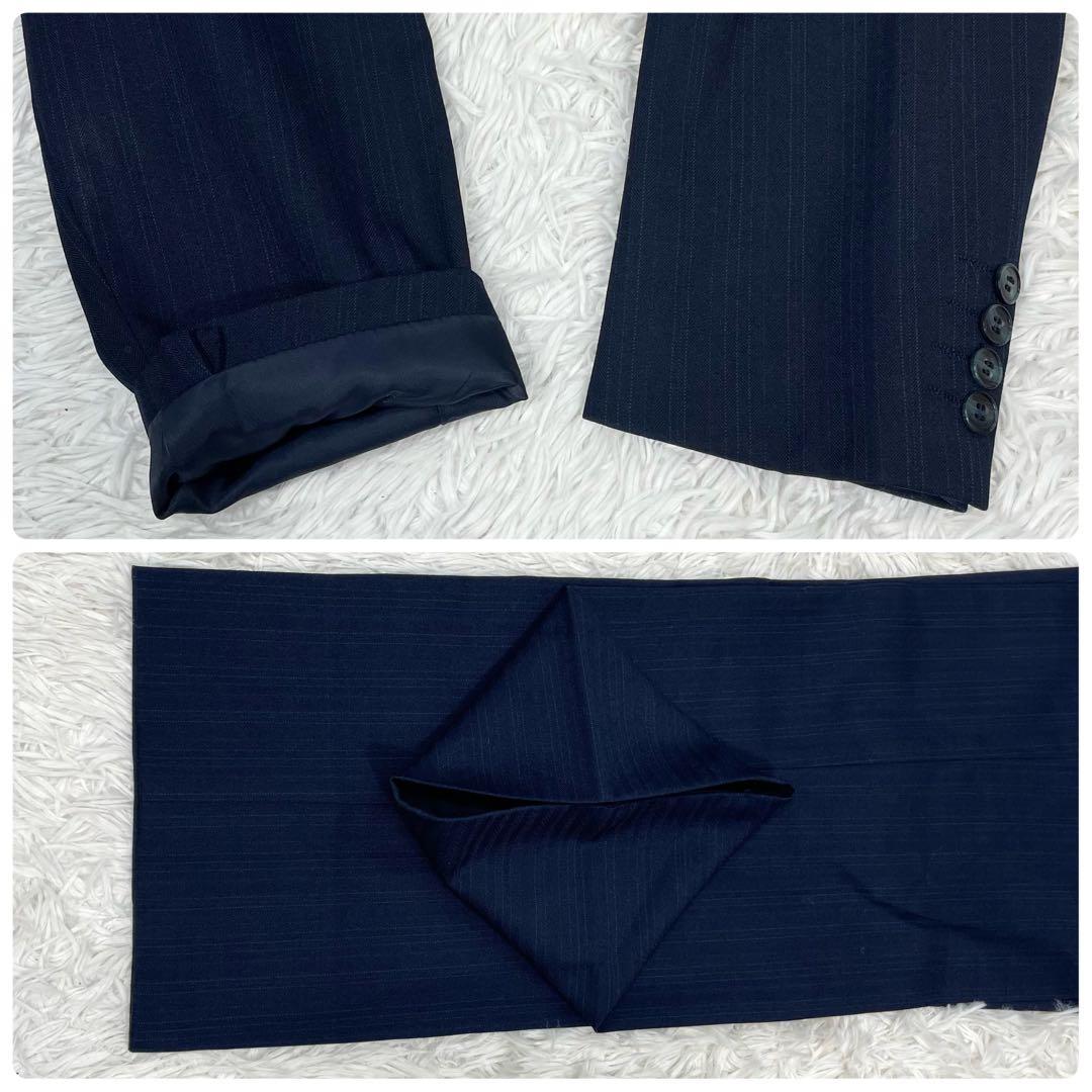 極美品✨クリスチャンディオール スーツ セットアップ ストライプ ネイビー L位