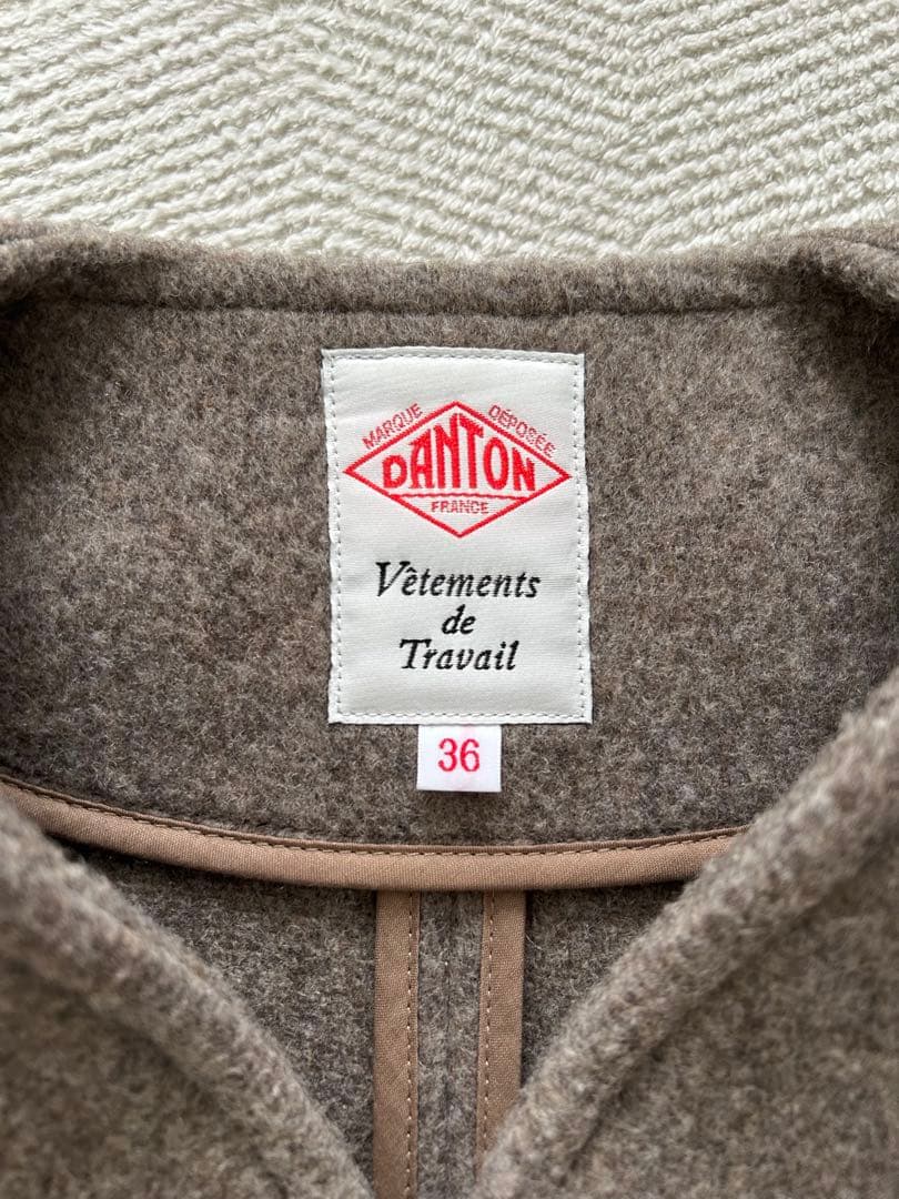 ⭐︎やま⭐︎【DANTON ノーカラージャケット 36 ブラウン】