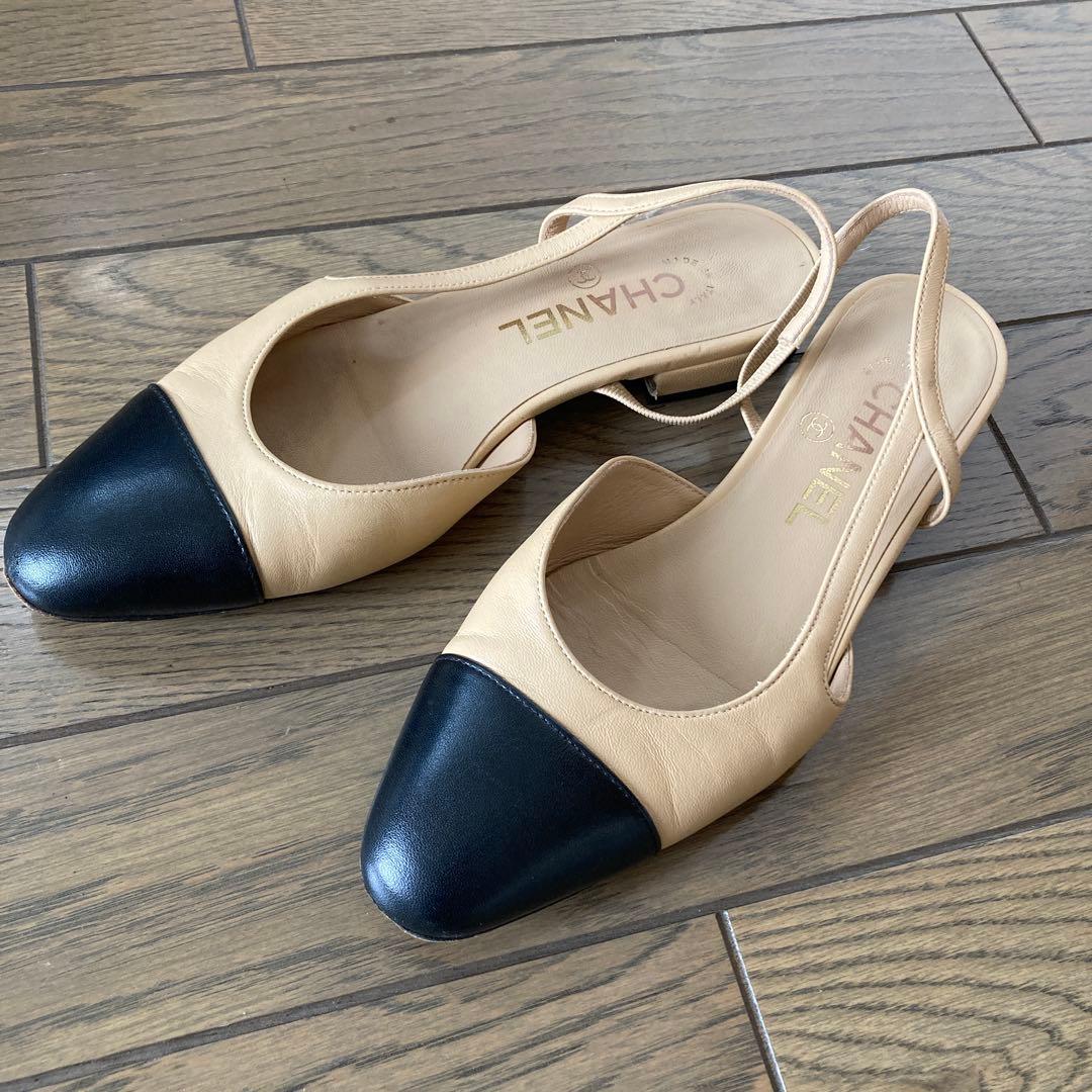 CHANEL スリングバック　フラットシューズ　35.5