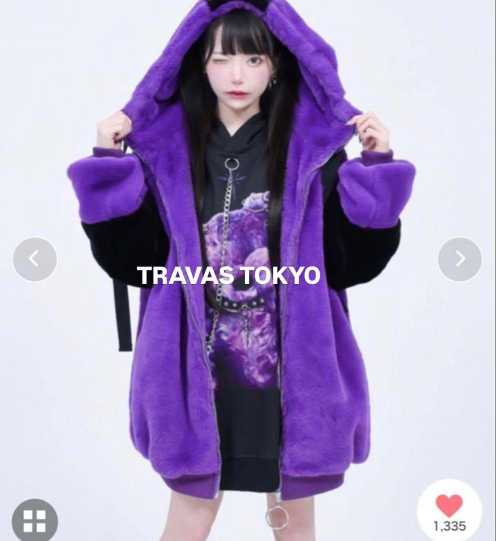 TRAVAS TOKYO　フード付 エコ ファー コート ジャケット パーカー