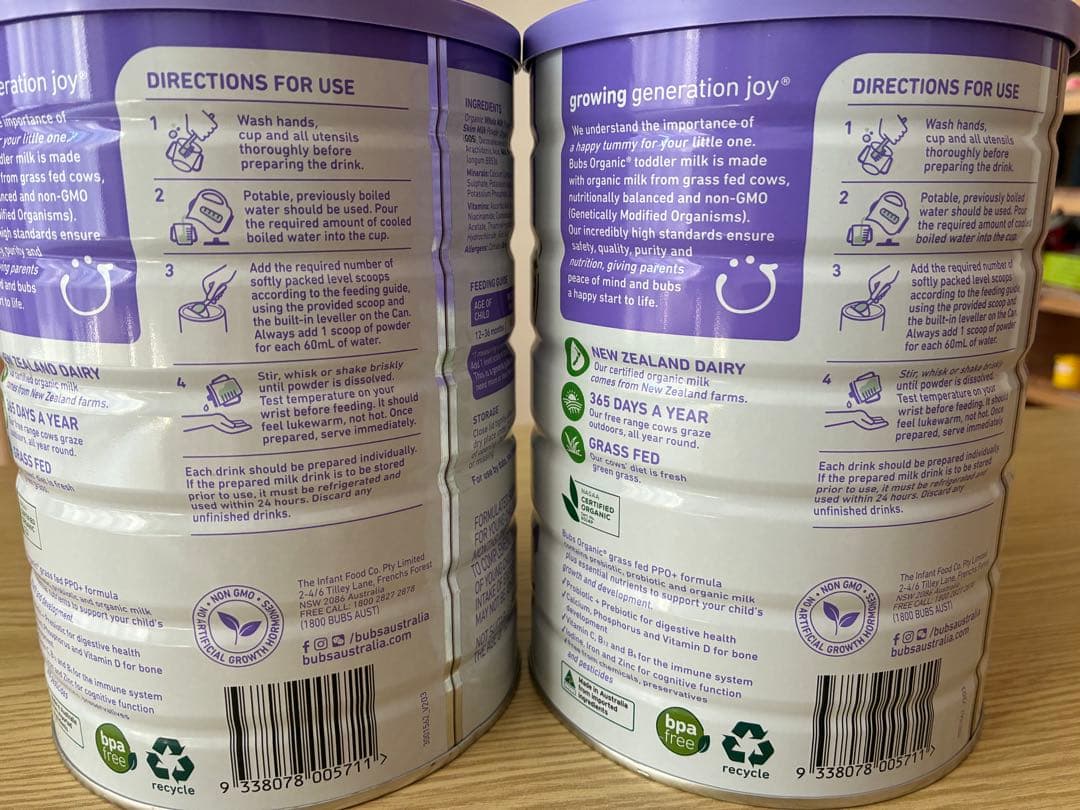 bubs Organic 3 粉ミルク 12-36ヶ月用　バブス　オーガニック