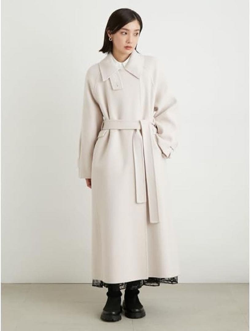 リリーブラウン リバーロングコート　ピンク