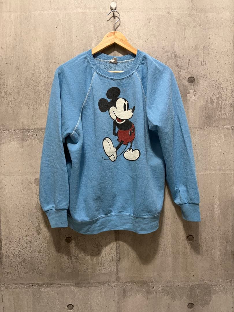 古着ヴィンテージディズニー　ミッキー　スウェット　水色　レディース