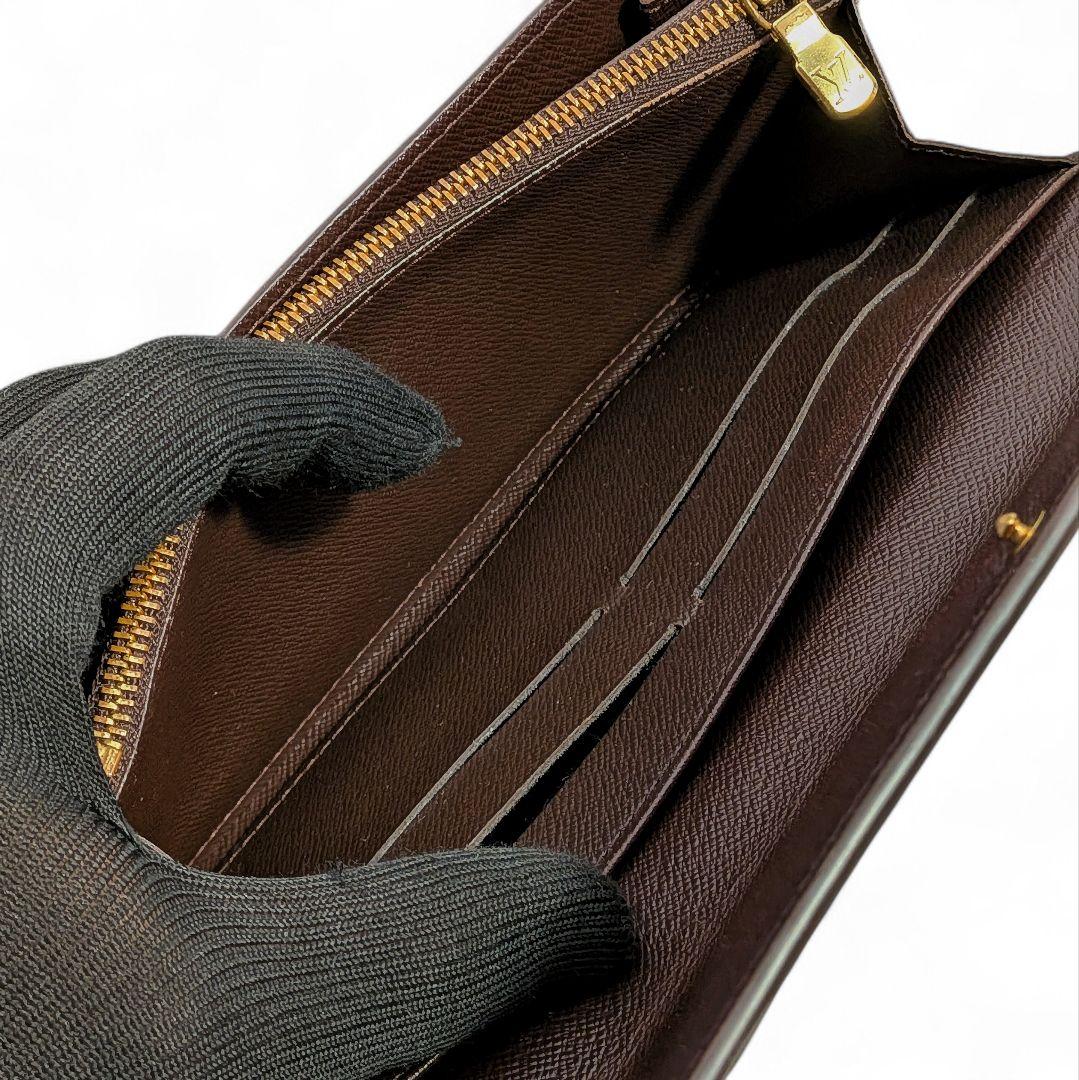 【美品】ルイヴィトン ダミエ エベヌ ポシェット ポルトモネ クレディ 長財布