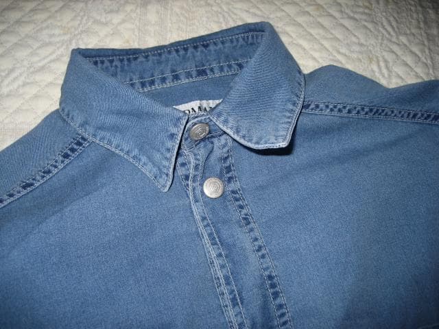 アルマーニ　デニム　ダンガリー　シャツ　男女兼用　32　B98　S　XS