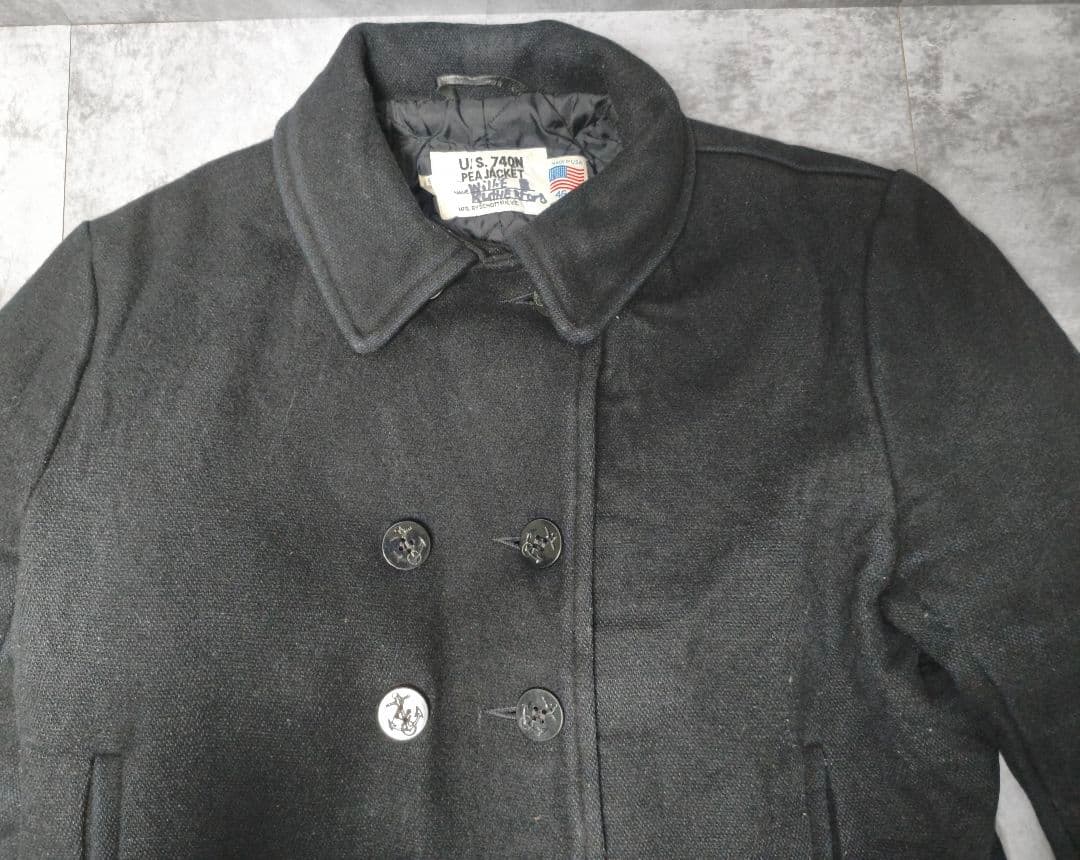 3XL位　schott Pコート キルティング　ヴィンテージ　黒　46