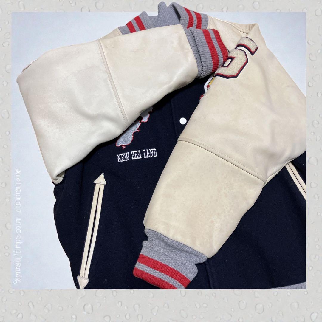 カンタベリー 袖牛革 レザー ワッペン スタジャン BIGサイズ XL フルデコ