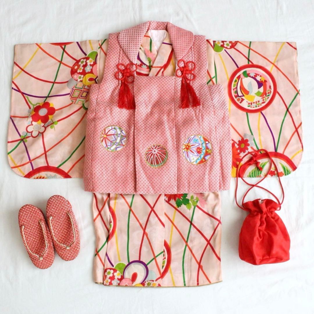 七五三 2歳 3歳 女の子 子供 アンティーク 着物 被布 セット