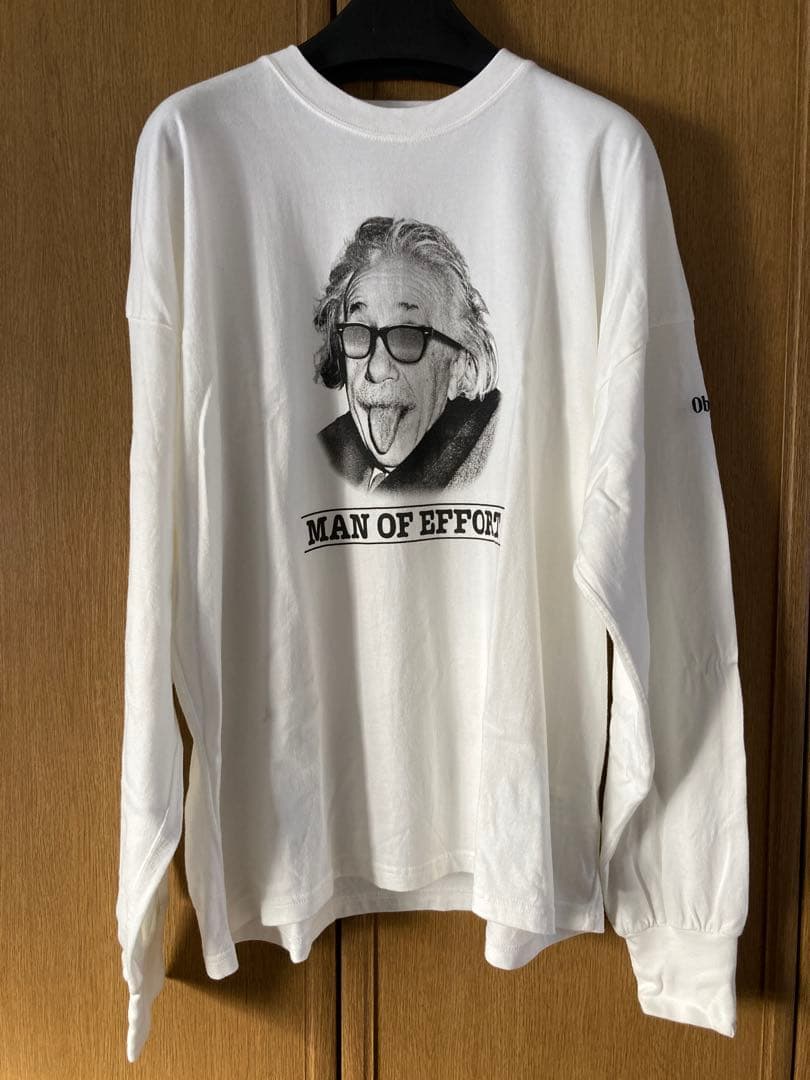 oblada オブラダ　アインシュタイン　ロングTシャツ　白