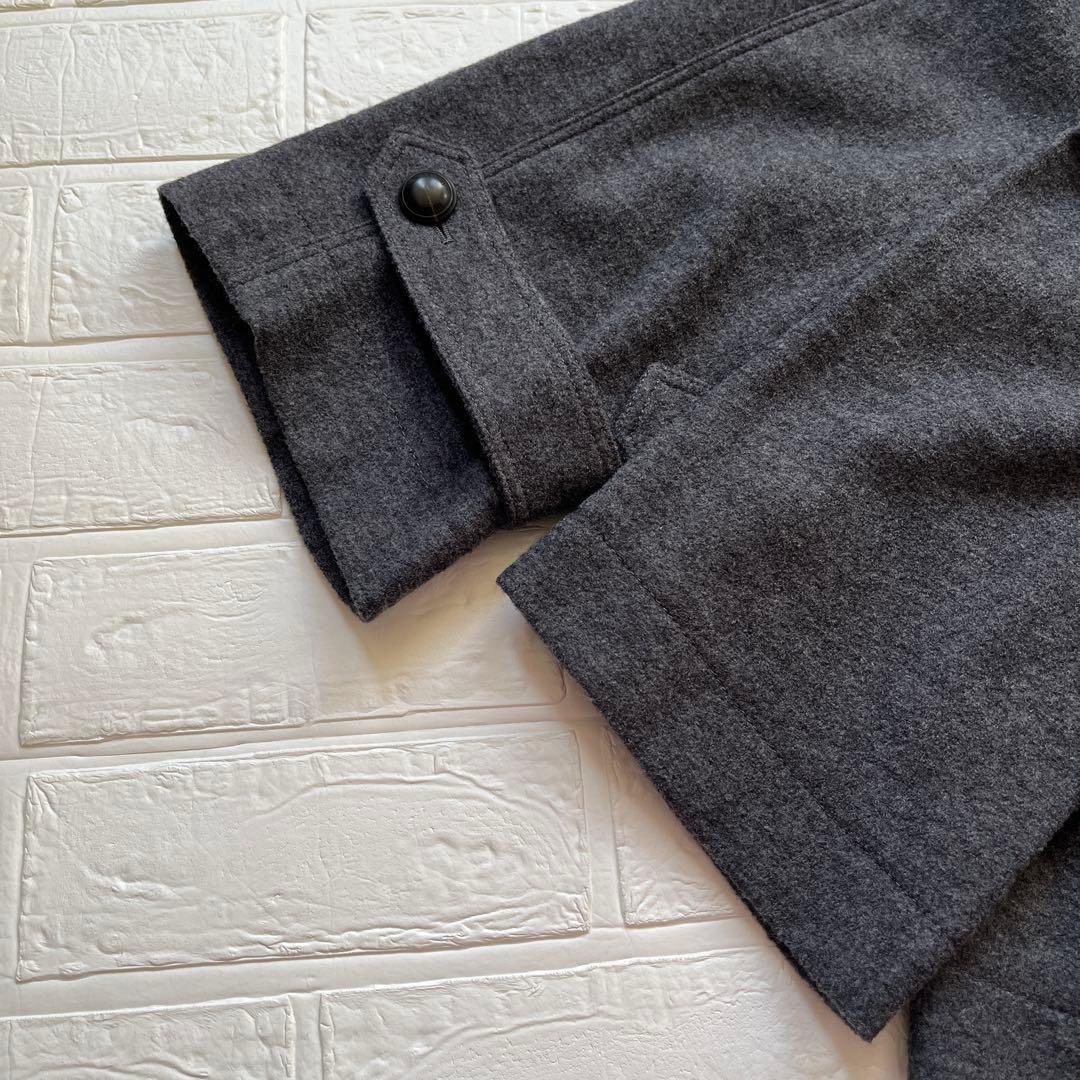 【美品】《BURBERRY LONDON》ポンチョ風 ウール ショート コート