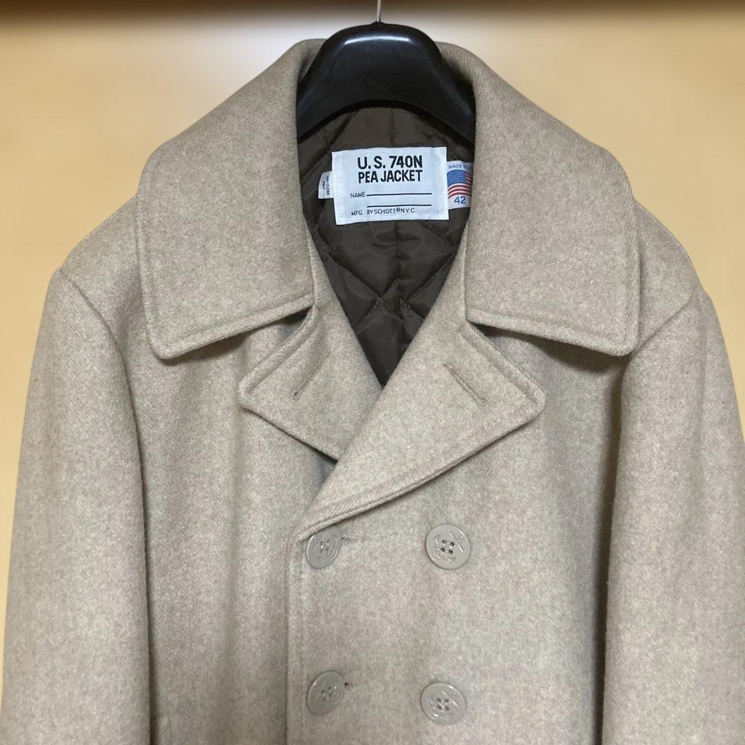 ショット　Pコート　希少サイズ42 ベージュ　美品　値下げ