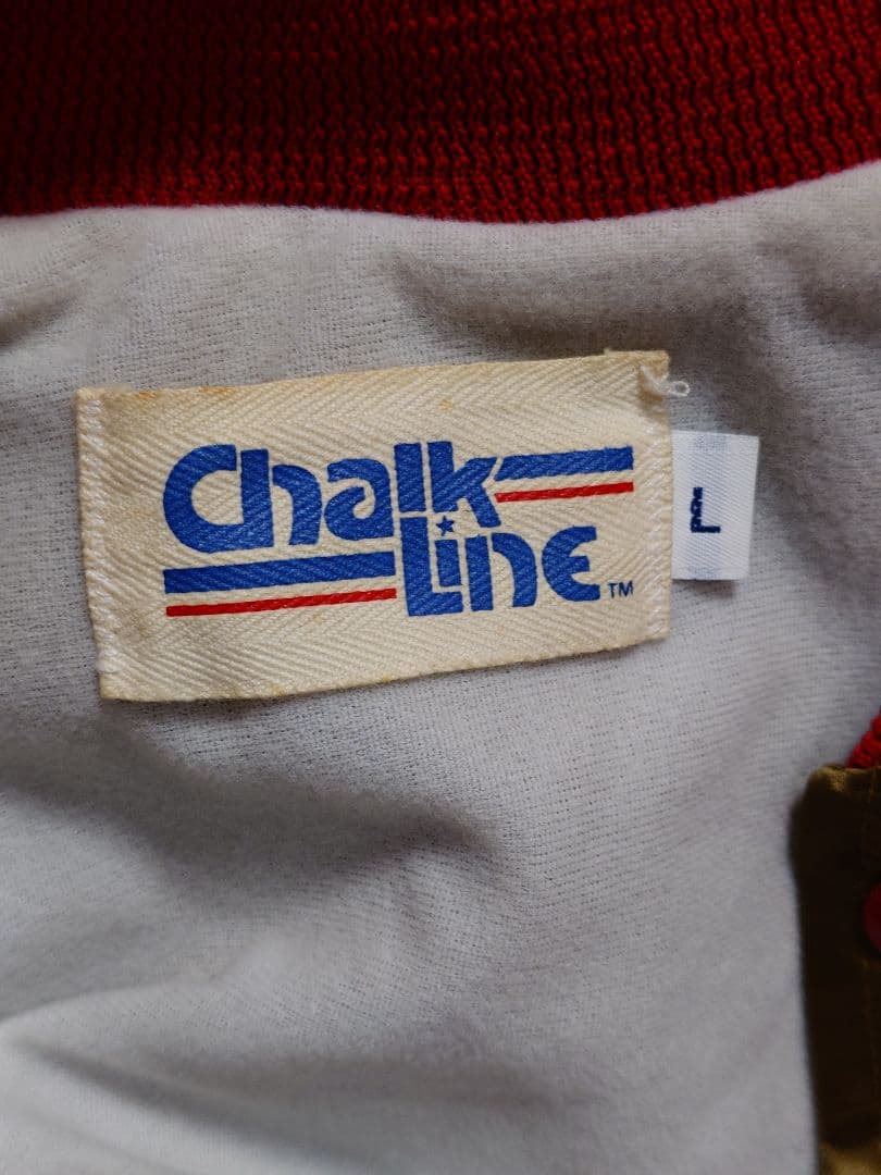 80s 希少 中綿無し chalkline 49ers スタジャン Lサイズ