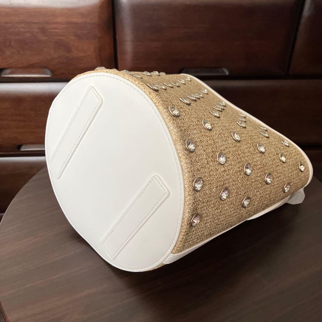 【新品・未使用】DIANA ダイアナ　リボン＆ビジューバッグ ポーチ付き