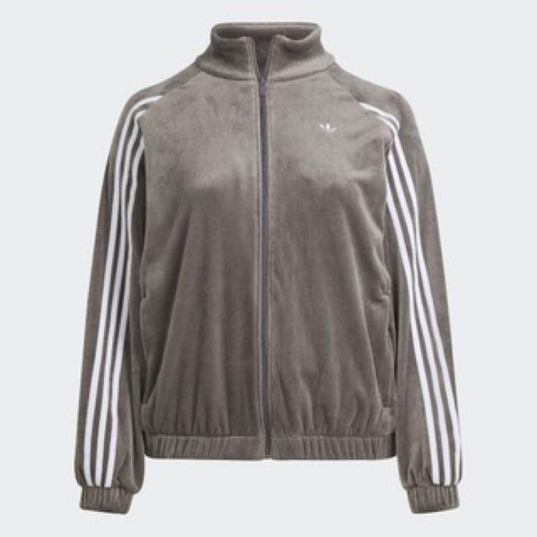 レディースベルベット オーバーサイズ　トラックトップ　トラックジャケット