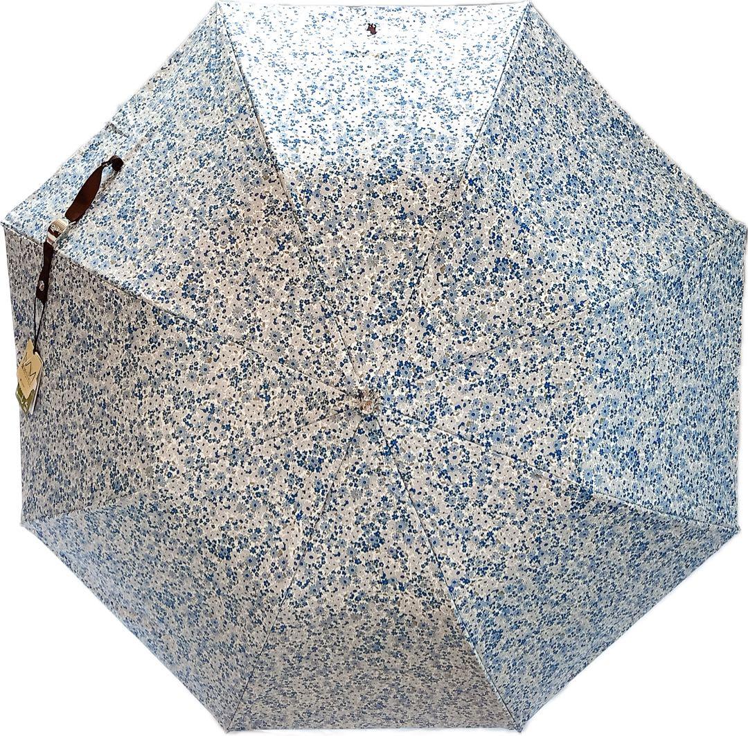 新品★ポロラルフローレン★フラワープリント晴雨兼用2段折りたたみ日傘★ブルー系傘