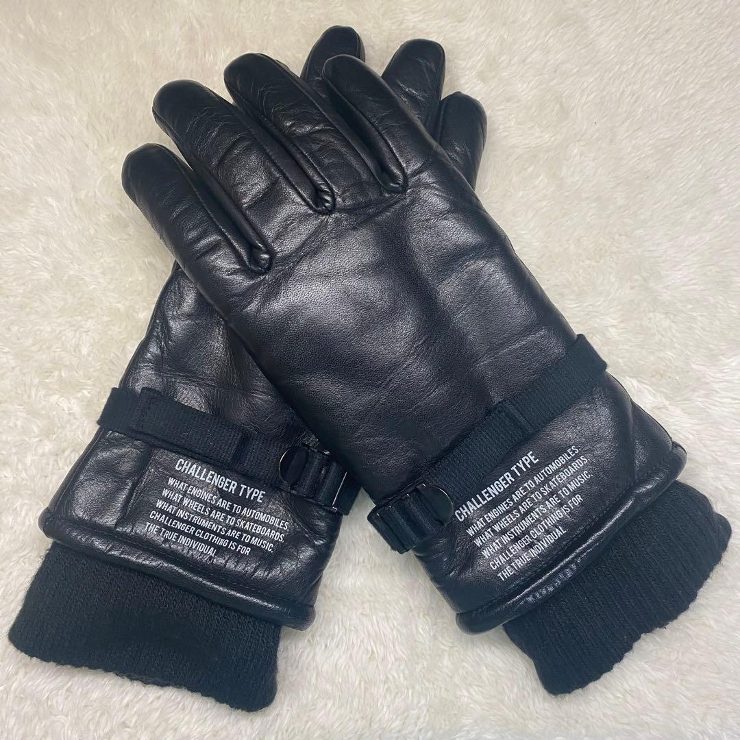CHALLENGER チャレンジャー レザー 手袋 黒