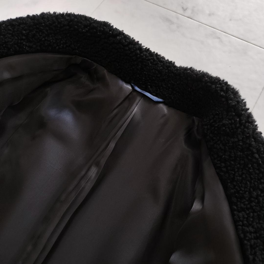 ポールスミス 12AW 深海 ムートン切替ダブルブレストチェスターコート M