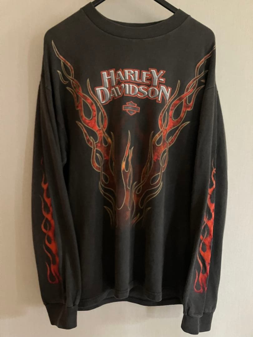 Harley-Davidson フレイムデザイン 長袖Tシャツ