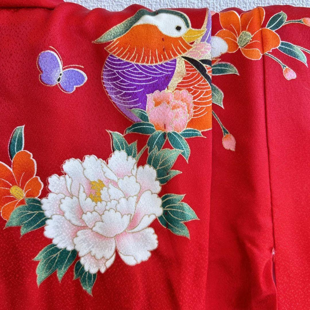 七五三　7歳　女の子　着物フルセット　小物セット　赤×紺　5242