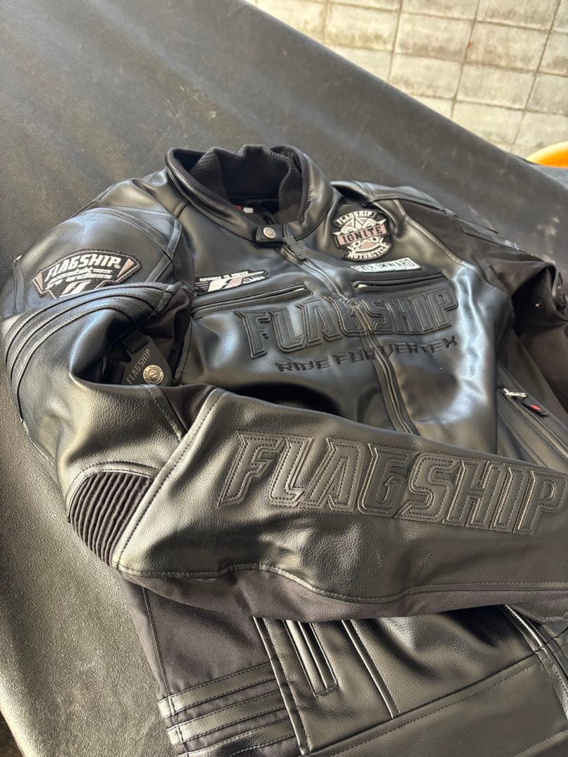 【新品未使用】FLAGSHIP フラッグシップ レザー ジャケット 防風・防水