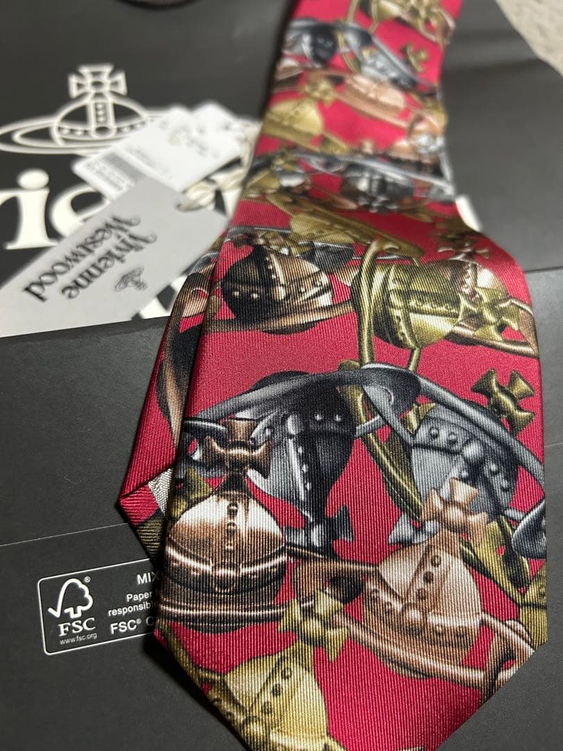 Vivienne Westwood 総オーブ柄 ネクタイ・新品未使用・タグ付