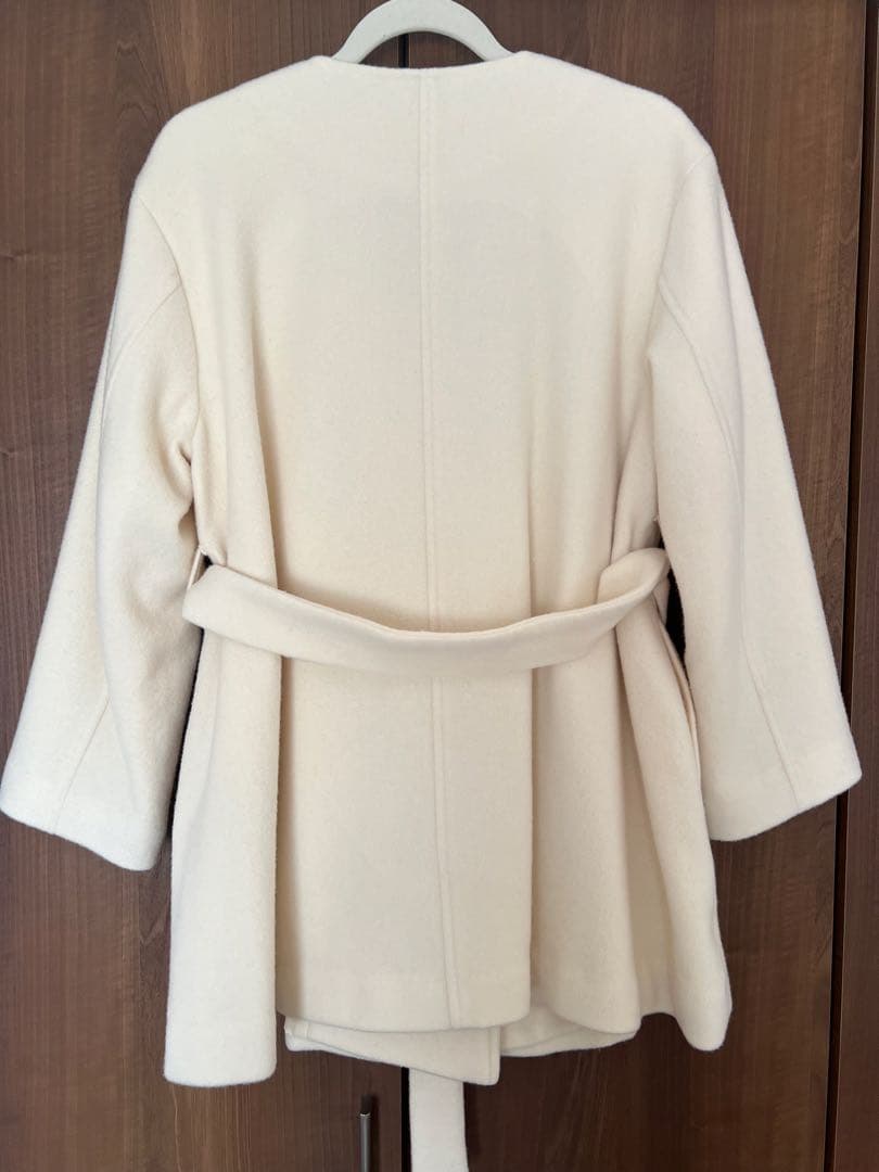 NATURAL BEAUTY BASIC ベルテッドミディコート オフホワイトS