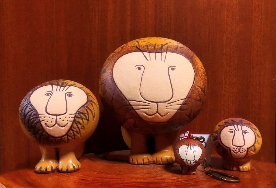 リサラーソン ライオン ４点セット 大中小キーホルダー 北欧