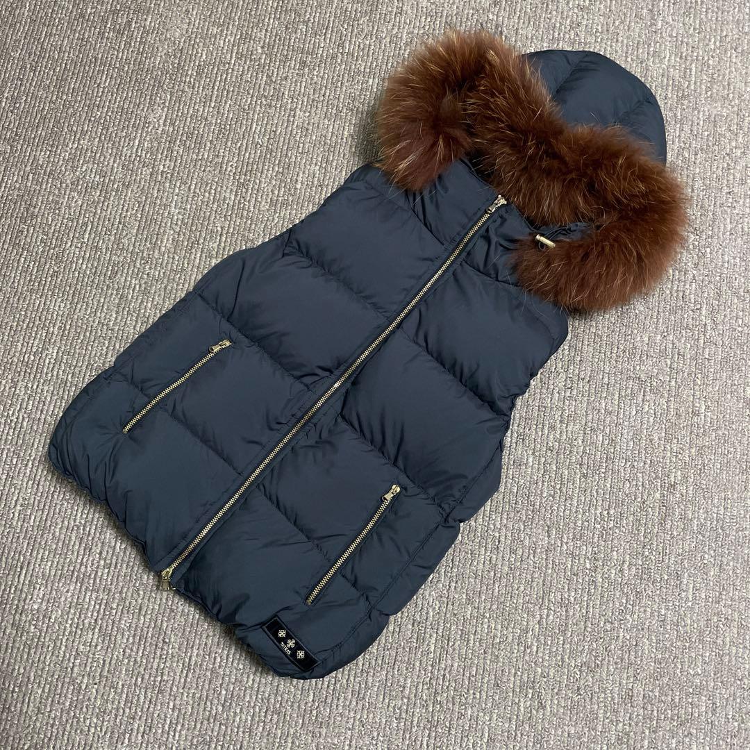 TATRASタトラス ダウンベスト ポーランド ラクーンファー ブラックSサイズ