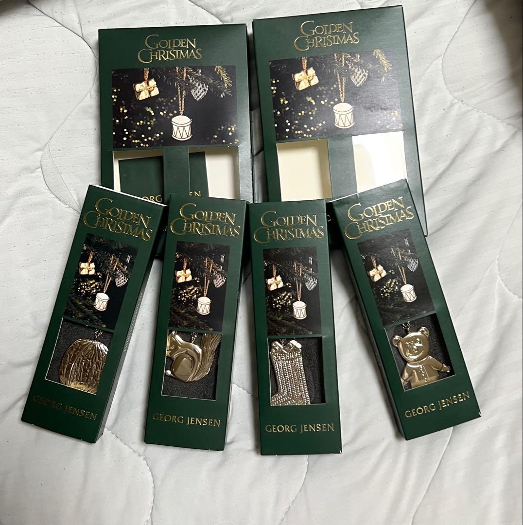 ジョージジェンセン クリスマスオーナメント　4個セット　　シルバー