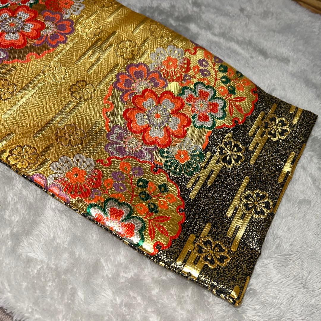 【極美品】七五三 箱せこ 豪華八点セット 飾り帯 草履 バッグ 和装小物 金✖︎黒