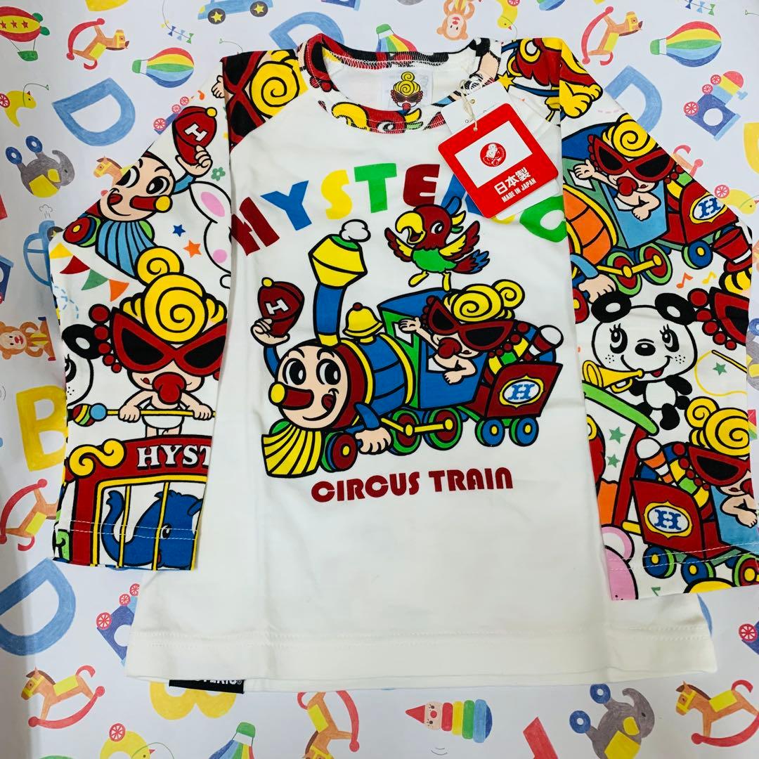 ヒステリックミニ　長袖カットソー　ロンT　白　90